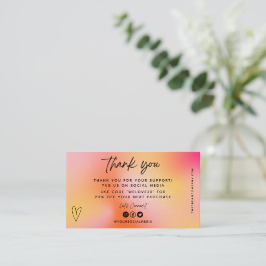 Visitekaartje Oranje mediumtoevoeging (Staand voorkant)