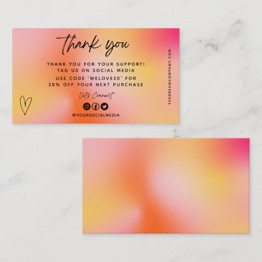 Visitekaartje Oranje mediumtoevoeging (Voorkant / Achterkant)