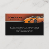visitekaartje Oranje sportauto (Achterkant)