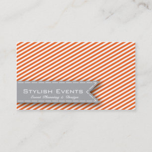Visitekaartje Oranje Striped Event Planner