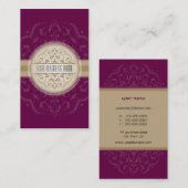 VISITEKAARTJE Oriental Mandala Plum Gold (Voorkant / Achterkant)