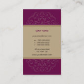 VISITEKAARTJE Oriental Mandala Plum Gold (Achterkant)