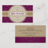 VISITEKAARTJE Oriental Mandala Plum Gold (Voorkant / Achterkant)