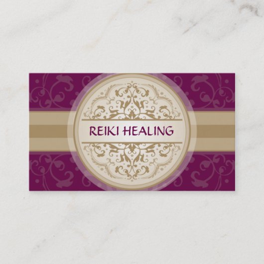 VISITEKAARTJE Oriental Mandala Plum Gold (Voorkant)