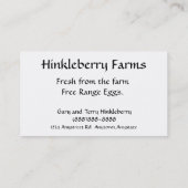 Visitekaartje over de weg (Achterkant)