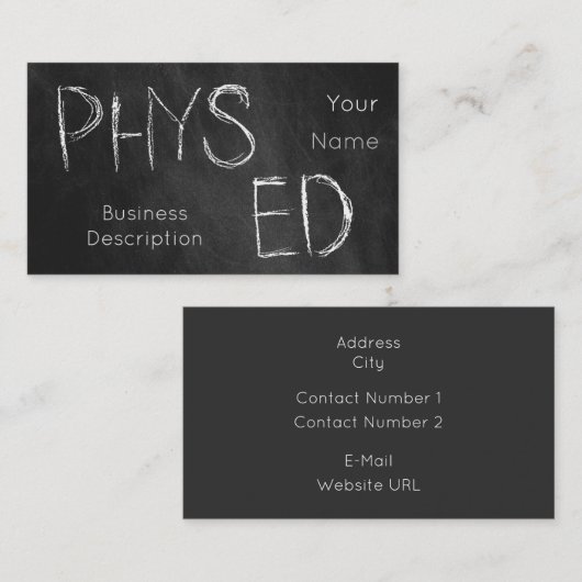 Visitekaartje over het schoolvak (Voorkant / Achterkant)