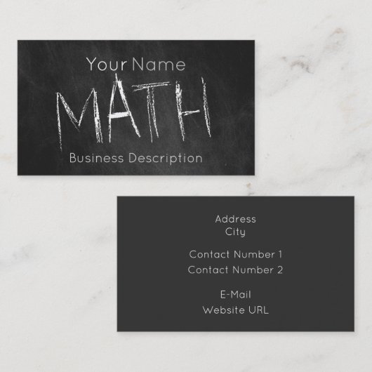 Visitekaartje over het schoolvak (Voorkant / Achterkant)