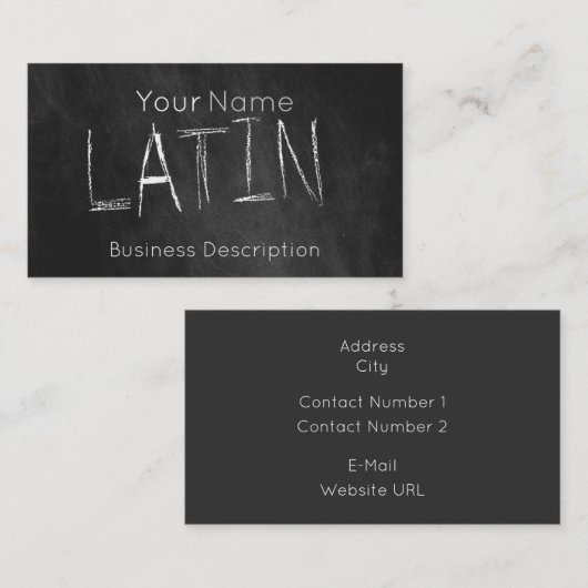 Visitekaartje over het schoolvak (Voorkant / Achterkant)