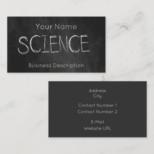 Visitekaartje over het schoolvak (Voorkant / Achterkant)