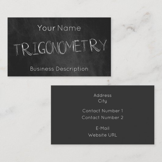 Visitekaartje over het schoolvak (Voorkant / Achterkant)