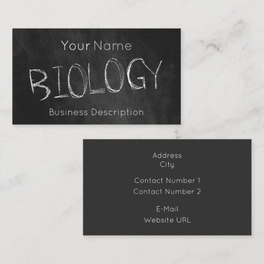 Visitekaartje over het schoolvak (Voorkant / Achterkant)