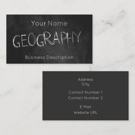 Visitekaartje over het schoolvak (Voorkant / Achterkant)