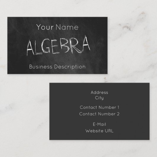 Visitekaartje over het schoolvak (Voorkant / Achterkant)