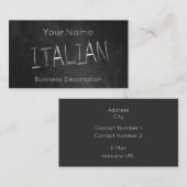 Visitekaartje over het schoolvak (Voorkant / Achterkant)