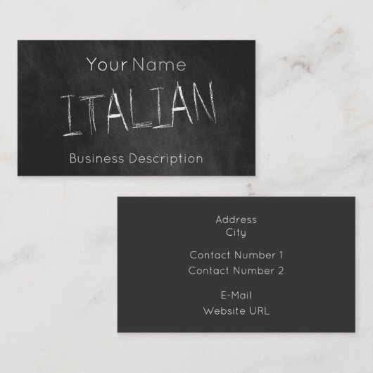 Visitekaartje over het schoolvak (Voorkant / Achterkant)