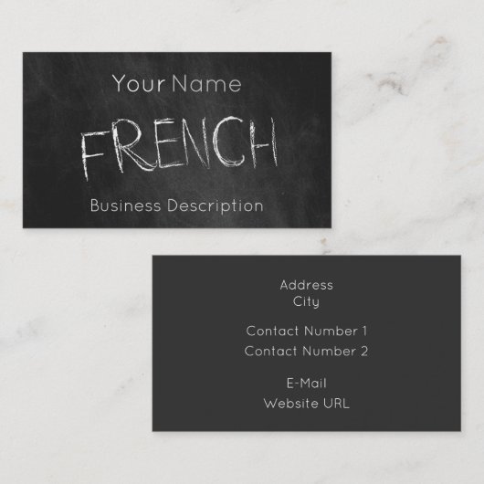 Visitekaartje over het schoolvak (Voorkant / Achterkant)