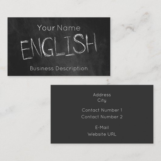 Visitekaartje over het schoolvak (Voorkant / Achterkant)