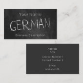 Visitekaartje over het schoolvak (Voorkant / Achterkant)