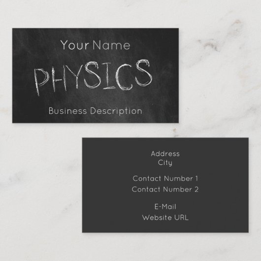 Visitekaartje over het schoolvak (Voorkant / Achterkant)