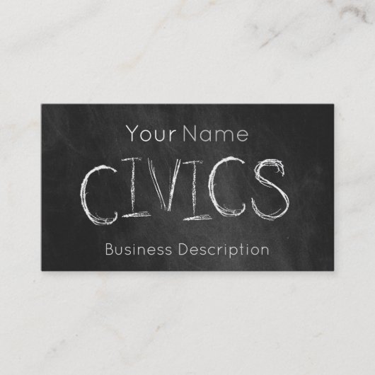 Visitekaartje over het schoolvak (Voorkant)