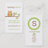 Visitekaartje Owl (#BUS002) Contactkaartje (Voorkant / Achterkant)