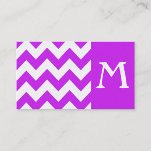 Visitekaartje Paars gebold Chevron Monogram