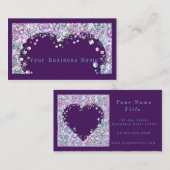  Visitekaartje Paars Jewel Heart (Voorkant / Achterkant)