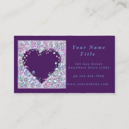  Visitekaartje Paars Jewel Heart