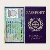 visitekaartje paars paspoort (Buitenkant ongevouwen)