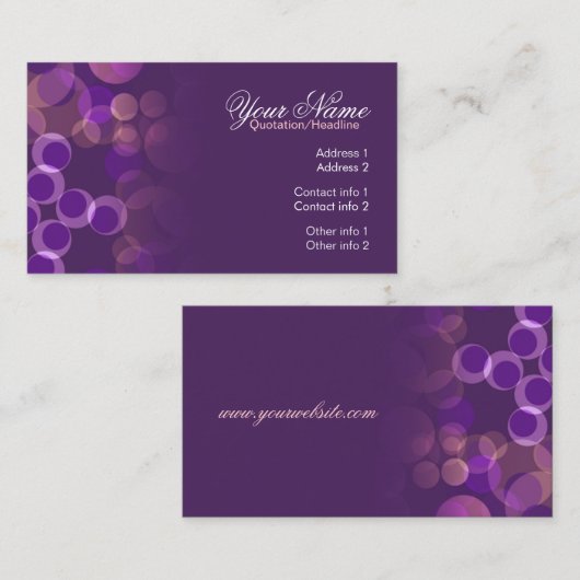 Visitekaartje Paarse belletjes (Voorkant / Achterkant)
