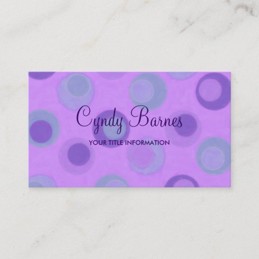 Visitekaartje Paarse Blauwgroen Stippen (Voorkant)