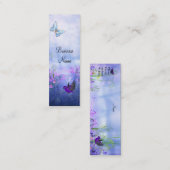 Visitekaartje Paarse Bloemen Vogels Skinny (Voorkant / Achterkant)