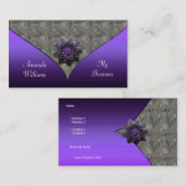 Visitekaartje Paarse bloemenjuweel Animal Print (Voorkant / Achterkant)