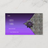 Visitekaartje Paarse bloemenjuweel Animal Print (Achterkant)