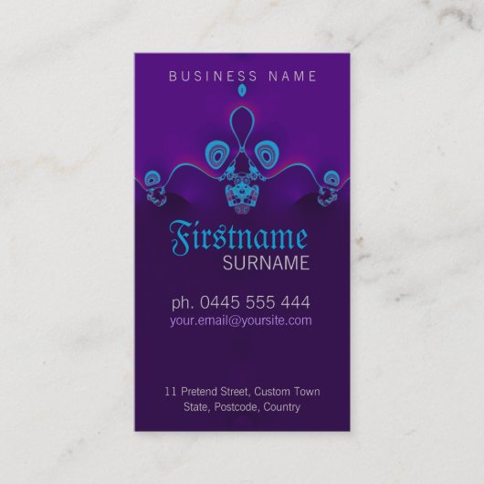 Visitekaartje Paarse cirkelgolven (Voorkant)