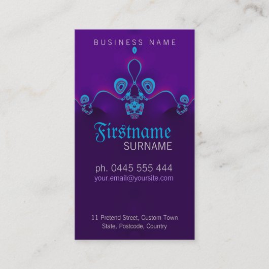 Visitekaartje Paarse cirkelgolven (Voorkant)