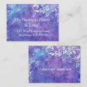 Visitekaartje Paarse en blauwe waterverf (Voorkant / Achterkant)