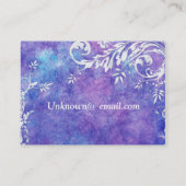 Visitekaartje Paarse en blauwe waterverf (Achterkant)