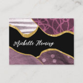 Visitekaartje Paarse en Gold Linen Fabric (Voorkant)