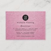 Visitekaartje Paarse en Gold Linen Fabric (Achterkant)