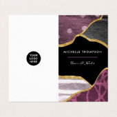 Visitekaartje Paarse en Gold Linen Fabric (Buitenkant ongevouwen)