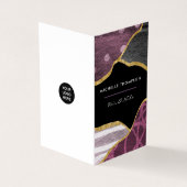 Visitekaartje Paarse en Gold Linen Fabric (Buitenkant)