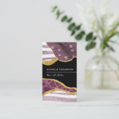 Visitekaartje Paarse en Gold Linen Fabric (Staand voorkant)