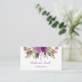 Visitekaartje Paarse en gouden Waterverf Blowers (Staand voorkant)