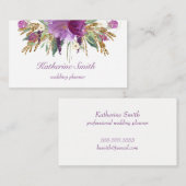 Visitekaartje Paarse en gouden Waterverf Blowers (Voorkant / Achterkant)