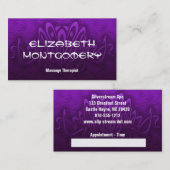 Visitekaartje Paarse massagetherapie Afsprakenkaartje (Voorkant / Achterkant)