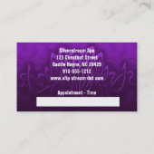 Visitekaartje Paarse massagetherapie Afsprakenkaartje (Achterkant)