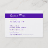 Visitekaartje Paarse Nail-technicus Afsprakenkaartje (Achterkant)