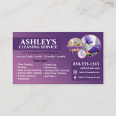 Visitekaartje Paarse reinigingsservice (Voorkant)