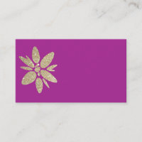 visitekaartje Paarse RSVP met gouden vonk